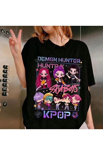 barsdepo Tricou Huntrix cu imprimeu , supradimensionat Tricou unisex pentru c...