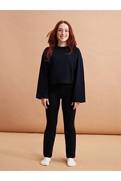 LC Waikiki Pantaloni drepti pentru femei Petite cu talie elastică