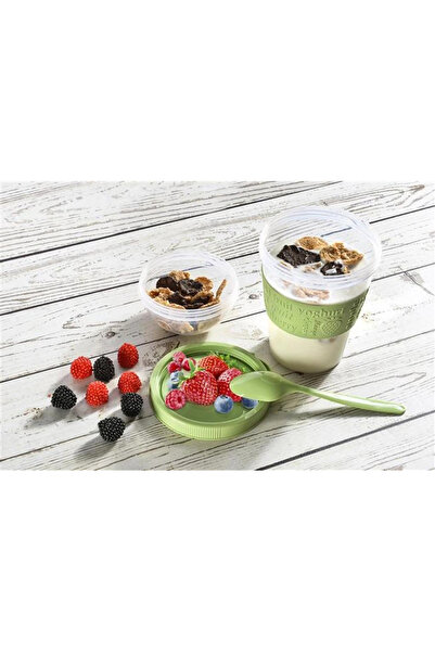 Marsilyan Portable Yogurt Container with Fruit Compartment and Spoon Rsieg430...