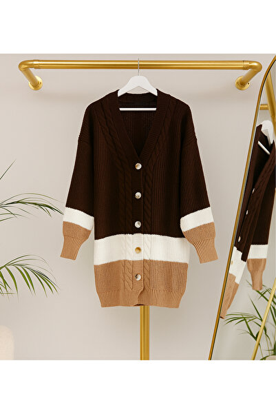 Kirazca Butik Women's Striped Knitwear Cardigan