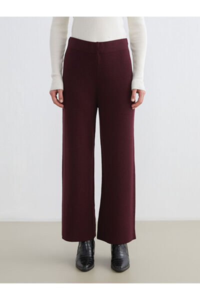 LC Waikiki Wide Leg Women's Knitwear Trousers with Elastic Waist