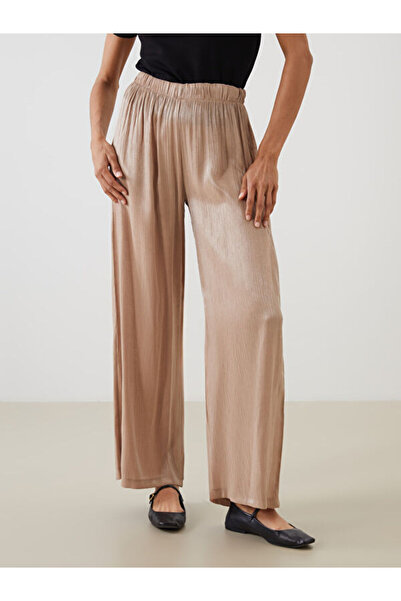 LC Waikiki Shiny Look Women's Trousers with Elastic Waist