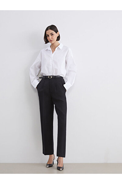 LC Waikiki Beli Kemerli Loose Fit Women's Pleated Trousers