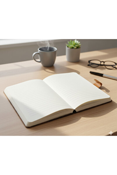 Srctech Thermo Leather Cover with Flap 80 Sheets 160 Pages Lined Notebook 11X18 Size Cream Cover