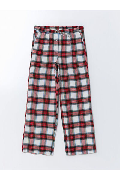 LC Waikiki Plaid Women's Trousers with Elastic Waist