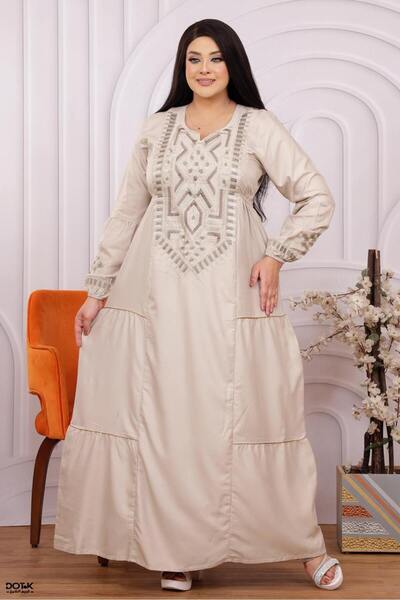 Generies A cotton abaya made from lightweight natural cotton fabric with a be...