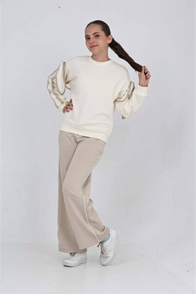 lesa kids wear بدلة بناتي بأكمام شريطية