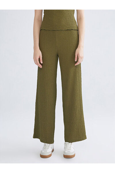 LC Waikiki Elastic Waist Textured Women's Trousers