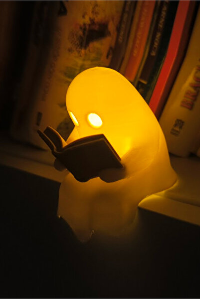 OXEROM Kitap Okuyan Hayalet Led Biblo Dekoratif Lamba Hayalet Masa Üstü Dekor...