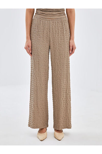 LC Waikiki Elastic Waist Textured Women's Trousers