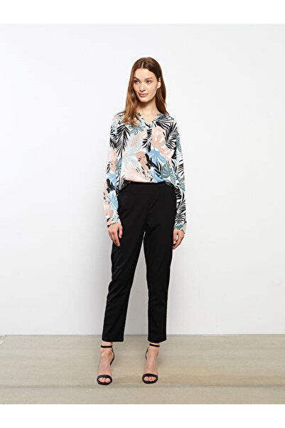 LC Waikiki Women's Elastic Waist Comfortable Straight Trousers