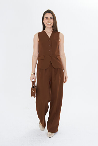 Nadrina Buttoned Vest Suit