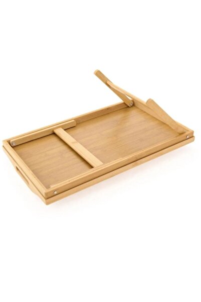 Hediye Rüzgarı Bamboo Tray with Folding Legs |   Breakfast Presentation Tray with Handles - Stylish Serving and Bed Breakfast Tray