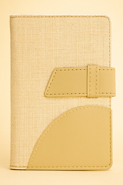 Srctech Thermo Leather Cover with Flap 80 Sheets 160 Pages Lined Notebook 11X18 Size Cream Cover