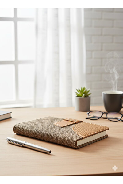 Srctech Thermo Leather Cover with Flap 80 Sheets 160 Pages Lined Notebook 11X18 Size Brown Cover