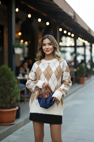 SeusCraft Pulover tricotat cu model Haley Baklava pentru femei, de calitate p...