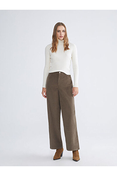 LC Waikiki Beli Lastikli Kadife Kadın Pantolon