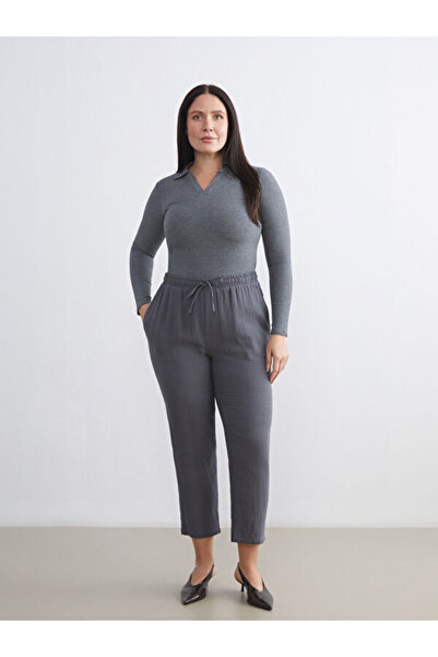 LC Waikiki Elastic Waist Textured Women's Trousers