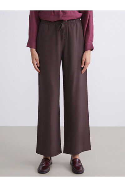 LC Waikiki Wide Leg Women's Trousers with Elastic Waist