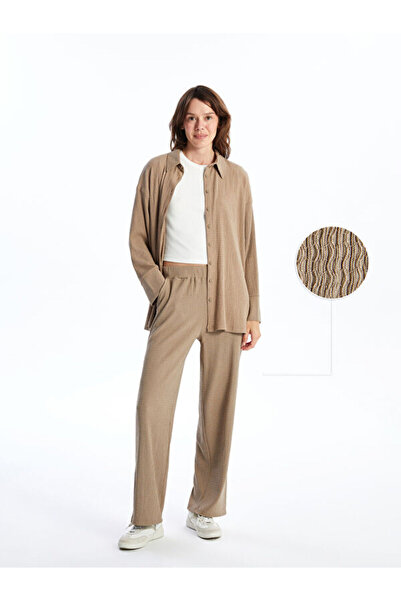 LC Waikiki Straight Wide Leg Women's Trousers with Elastic Waist