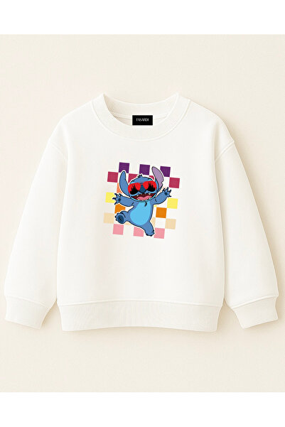 fasardi Παιδικό φούτερ με μακρύ μανίκι χωρίς στρίφωμα, με τύπωμα oversized κλ...