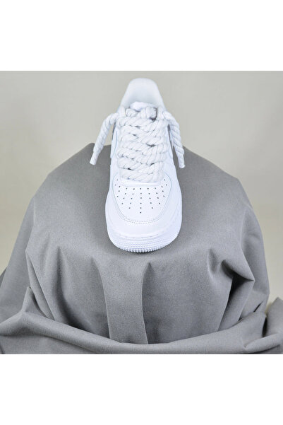 Nike Pantofi Sport Air Force 1 Low Custom Rope Laces siret Alb gros chunky