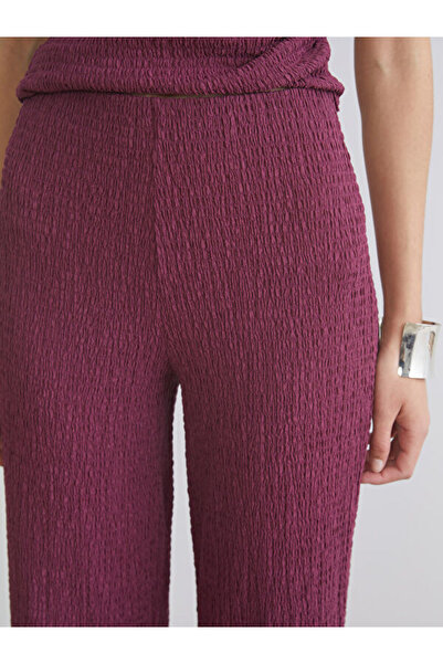 LC Waikiki Elastic Waist Textured Women's Trousers