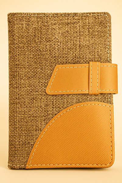 Srctech Thermo Leather Cover with Flap 80 Sheets 160 Pages Lined Notebook 11X18 Size Brown Cover