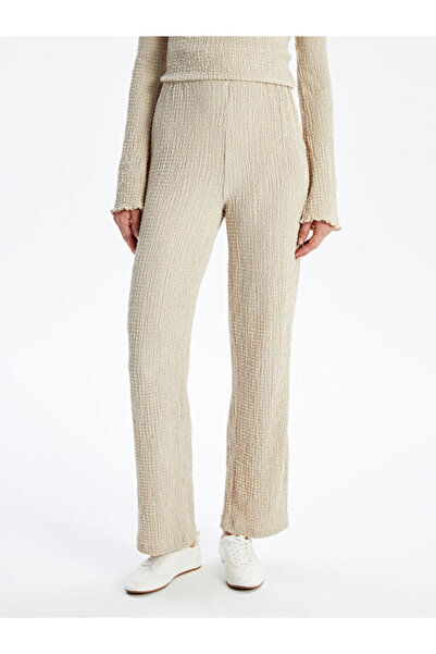 LC Waikiki Elastic Waist Textured Women's Trousers