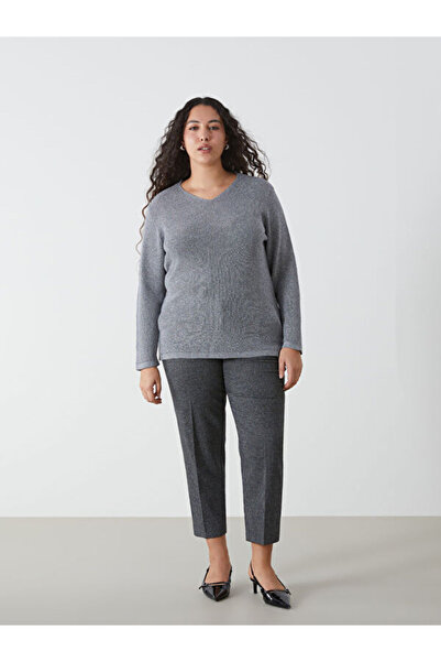 LC Waikiki Plaid Women's Trousers with Elastic Waist