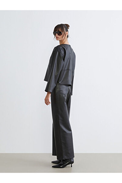 LC Waikiki Esvab • Modern & Distinctive Relaxed Fit Women's Leather-Look Pants