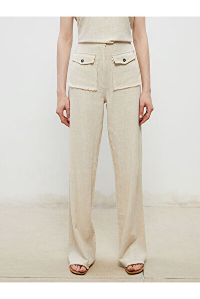 LC Waikiki Standard Fit Linen Blend Women's Trousers