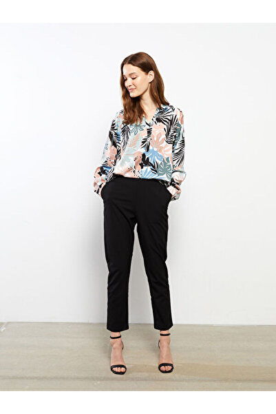 LC Waikiki Women's Elastic Waist Comfortable Straight Trousers