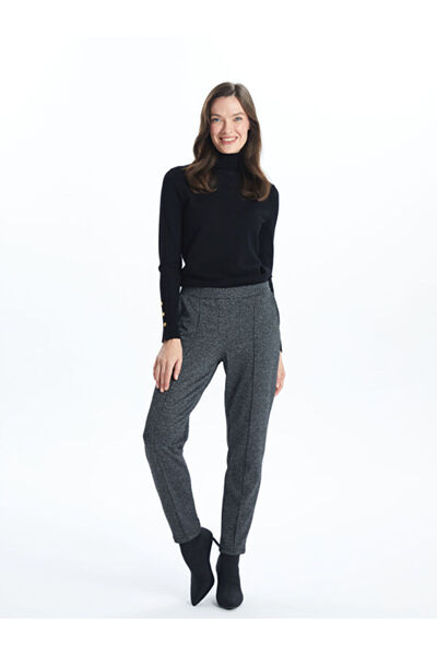 LC Waikiki Patterned Women's Trousers with Elastic Waist