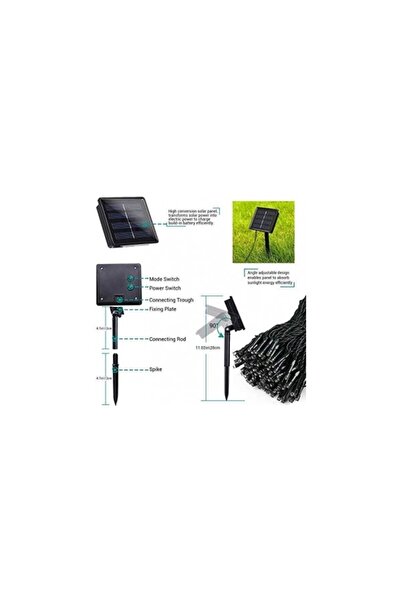 Aca Solar String Lights 10 Meters, 100 LEDs, Linear, Multicolor