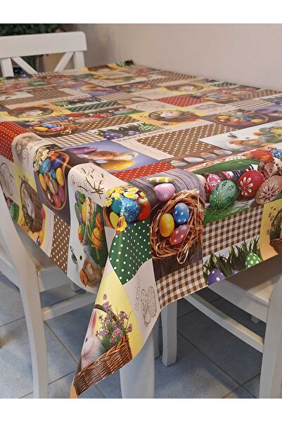 Başak Ev Tekstili New Year Patterned Fiber Pvc Tablecloth – Erasable and Waterproof Oilcloth