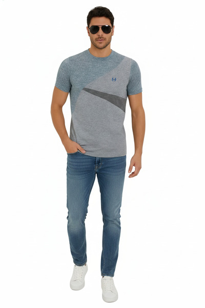 STITCH by MH Men's Geometric Design Crew Neck T-Shirt.