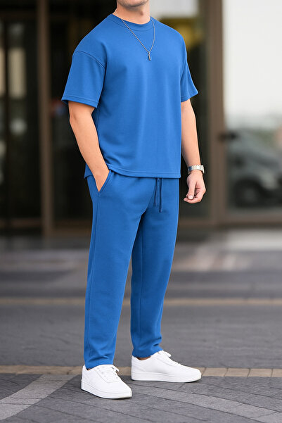 ruNadeS Ανδρικό κοντομάνικο Oversize Σετ φόρμας με δύο κλωστές