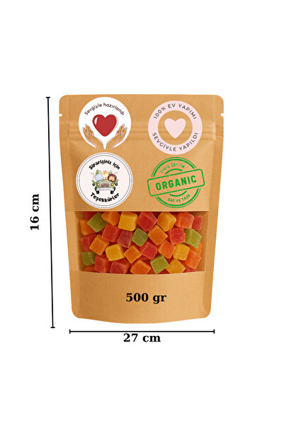 DOYPACK 16x27 Kraft Pencereli 50 Adet + 50 Adet Sticker