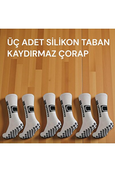 Gök Sports 3 ζεύγη αντιολισθητικών κολάν ποδοσφαίρου με σόλα από σιλικόνη, λαστιχένια σόλα με πετσέτα, χωρίς ραφές αθλητικά κολάν για αγώνες