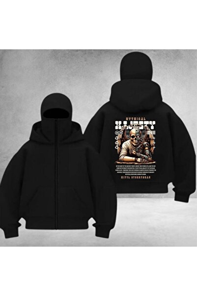 Weekeep Back Printed Unisex Balaclava Cardigan