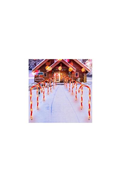 Aca Set de 5 luminițe de exterior în formă de acadea/bâtă de zahăr, LED solar...