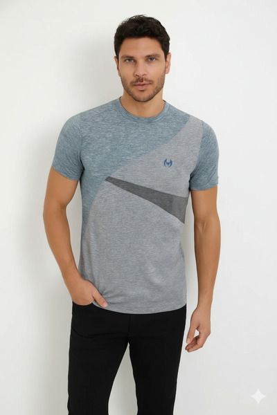 STITCH by MH Men's Geometric Design Crew Neck T-Shirt.