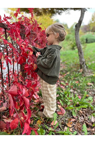 Pinkitokids Ada Suede Look Bomber Jacket and Seersucker Pants Girls' Set
