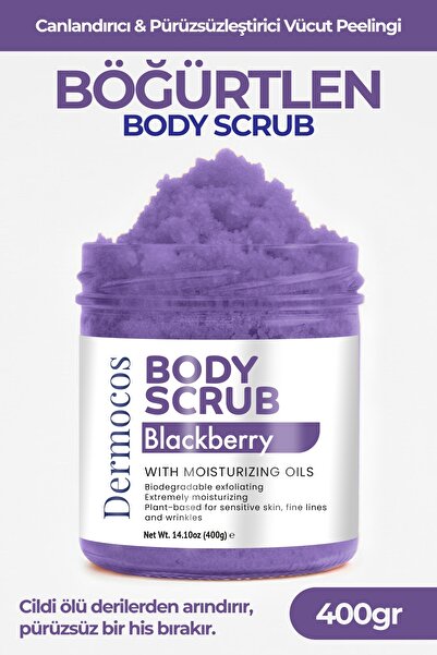 Dermocos Böğürtlen Body Scrub 400g – Cildi Arındıran, Nemlendirici ve Canland...