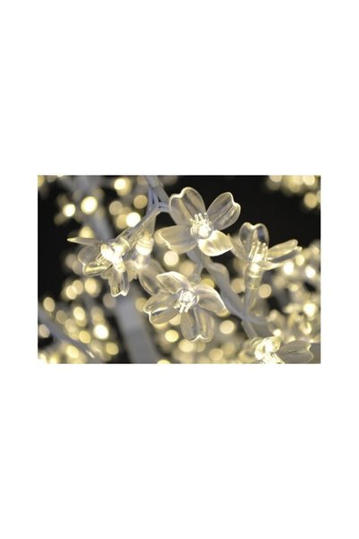 Aca Brad de Crăciun decorativ, cireș alb, 1,6 m, 185 LED-uri, alb cald