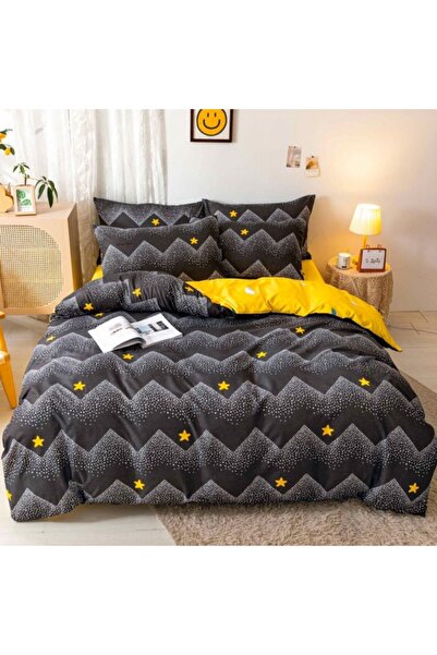 CumparaMisim Lenjerie pat dublu, bumbac satinat, cearsaf clasic, 4 piese