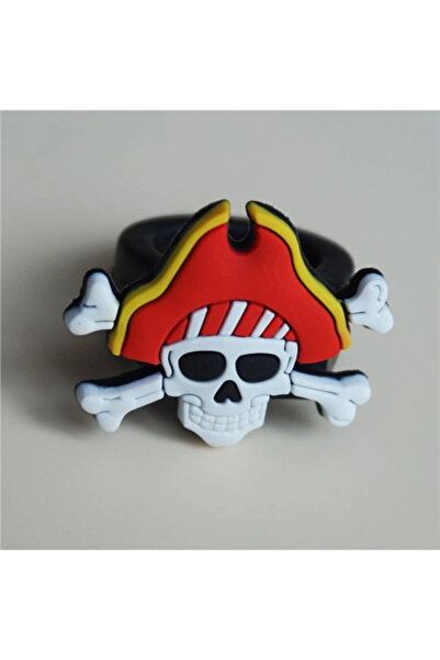 Marsilyan Παιδικό συμβατό πλαστικό δαχτυλίδι πειρατή με καπέλο σε κόκκινο χρώ...