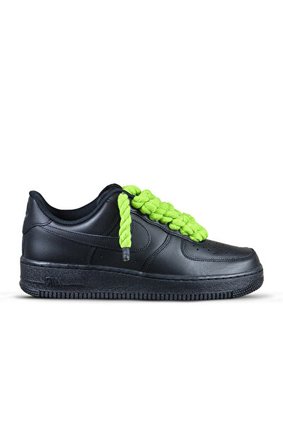 Nike Pantofi Sport Air Force 1 Low Custom Rope Laces Verde Monster-Siret gros verde neon