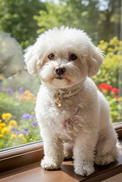 CAŞ DEKORASYON Gold Color Heart Shaped Stone L Size Cat Dog Collar